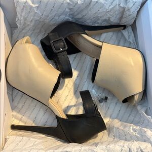 Aldo Two-Tone Black and Cream Heels